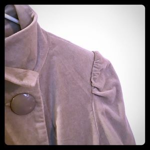 Mac & Jac Gray Velvet Jacket with Pleated Sleeve